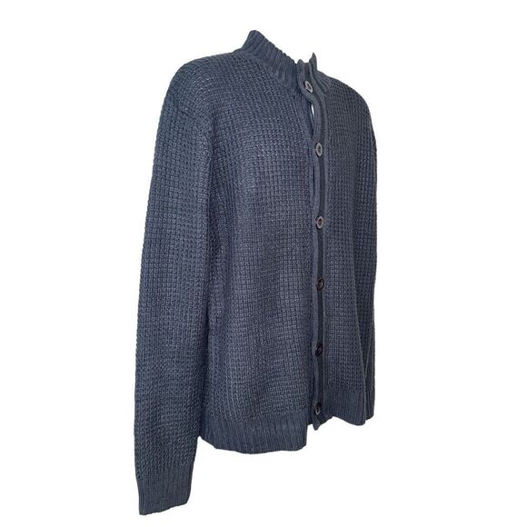 NEW MEN'S TRUE ROCK XXL NAVY LONG SLEEVE BUTTON CARDIGAN - Picture 2 of 7